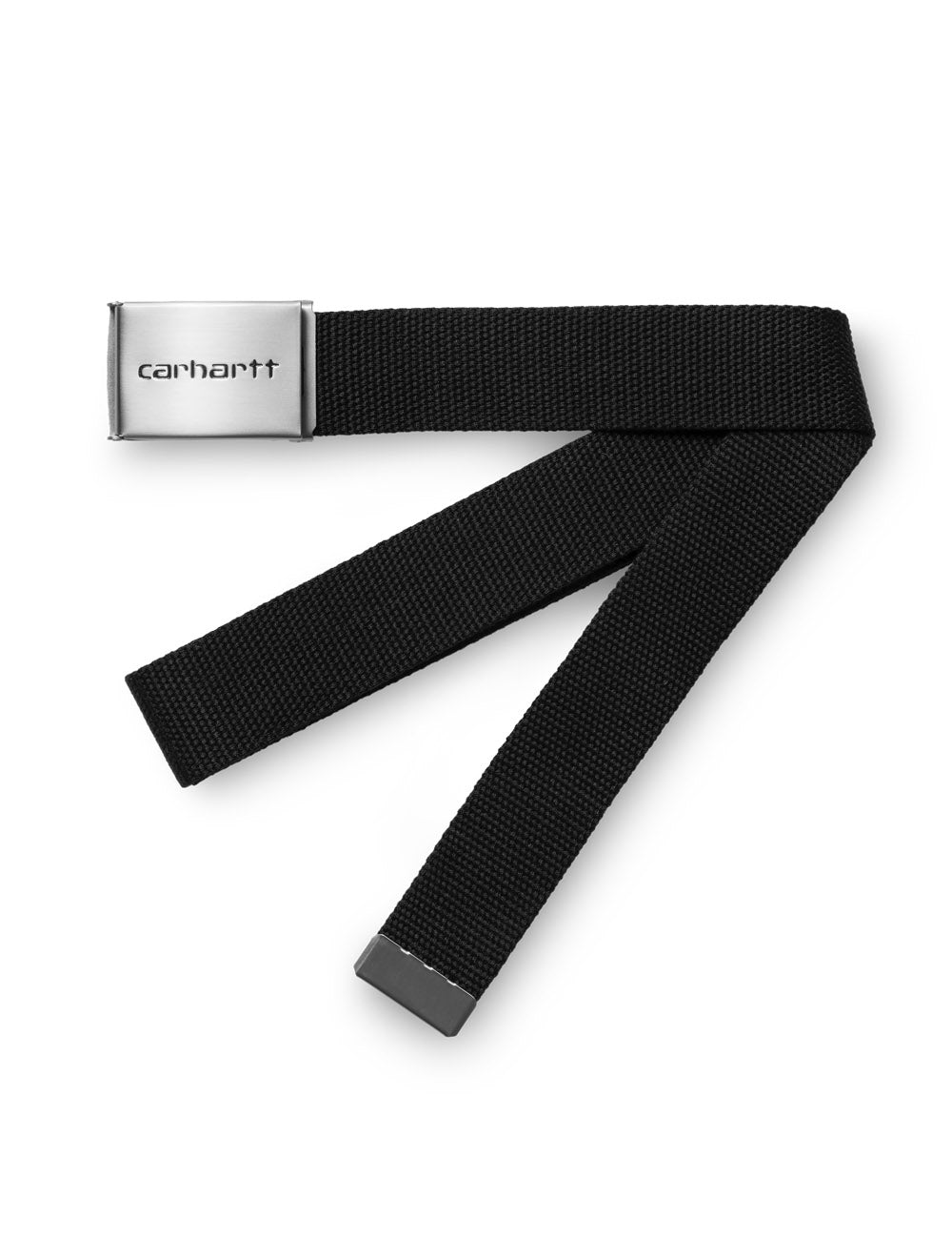 CARHARTT WIP CLIP BELT CHROME BLACK