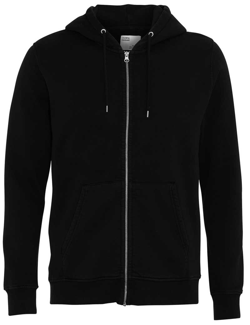 Colorful Standard Classic Organic Zip Hoodie Deep Black