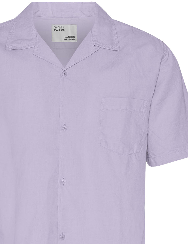 COLORFUL STANDARD LINEN SHORT SLEEVED SHIRT SOFT LAVENDER