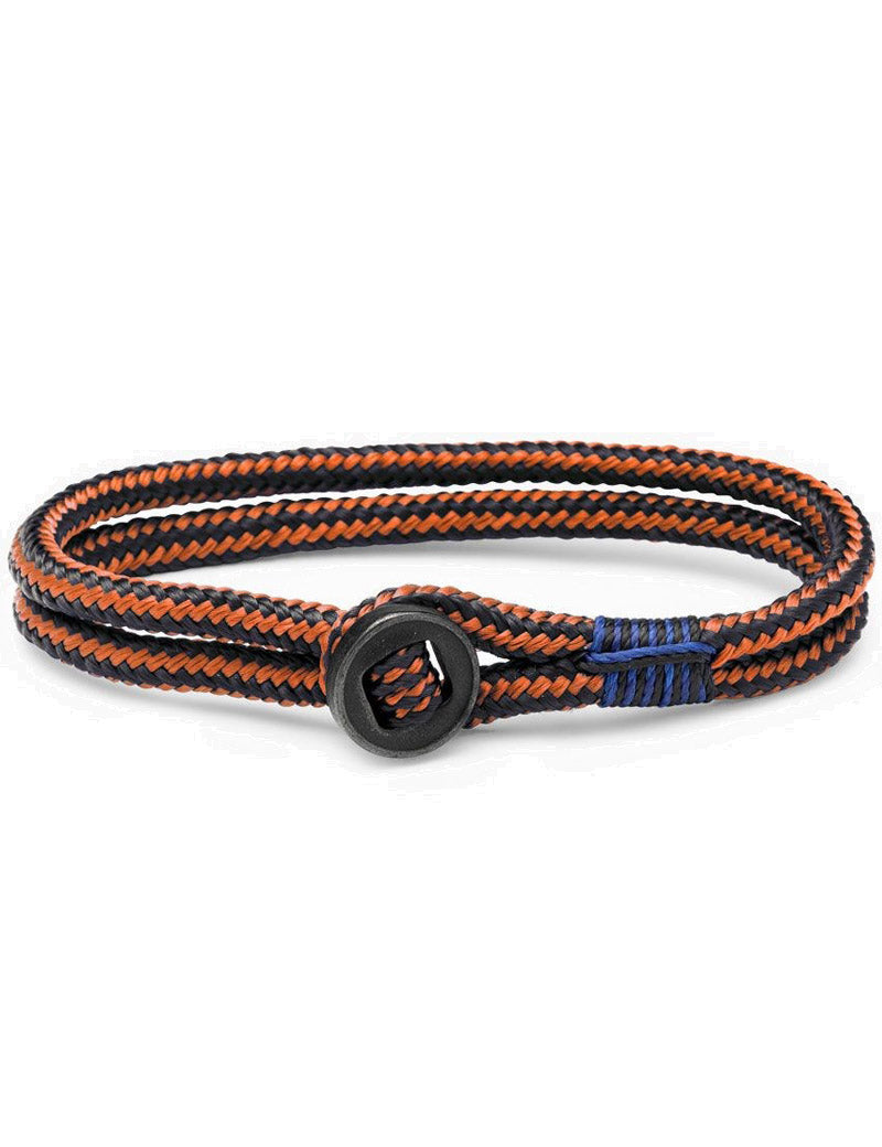 Pig & Hen Don Dino Rope Bracelet Navy Maple Orange