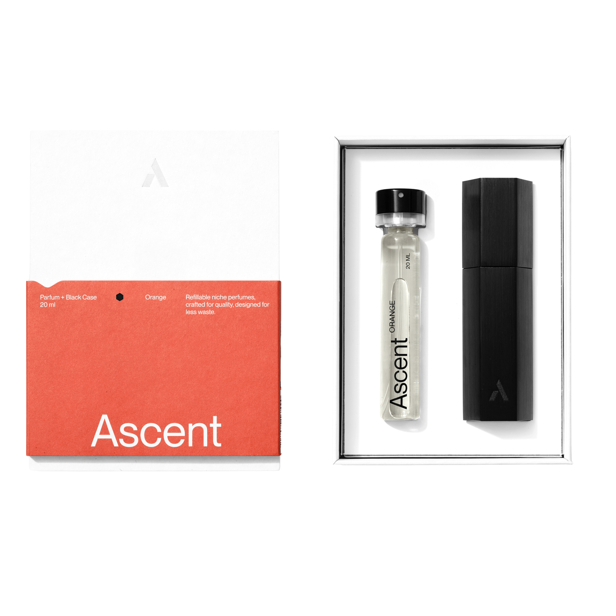 Ascent Orange Parfum Starter Kit Black Case Open Box