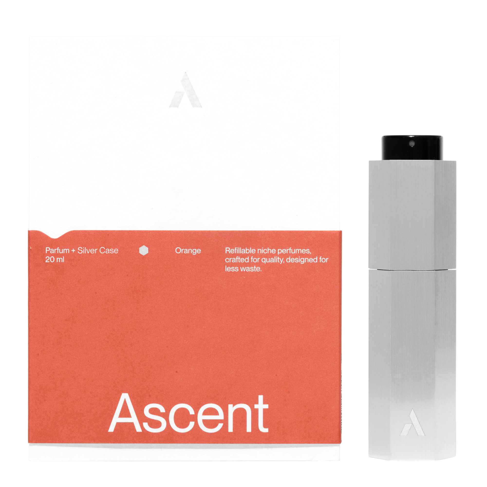 Ascent Orange Parfum Starter Kit Silver Case Fragrance in case