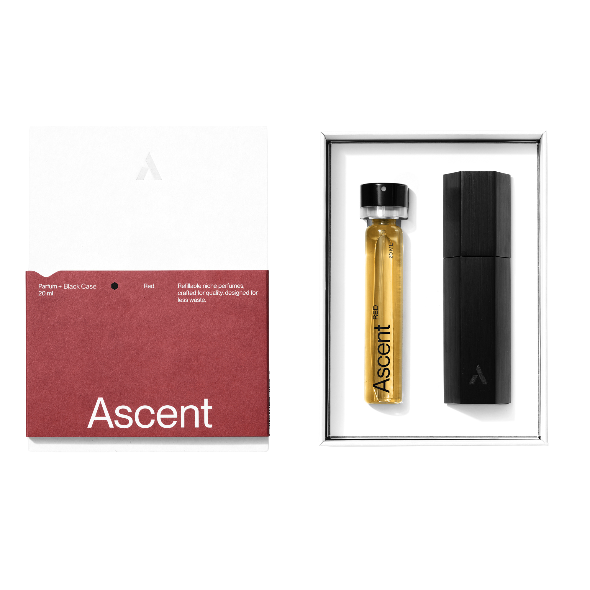 Ascent Red Parfum Starter Kit Black Case Unboxed