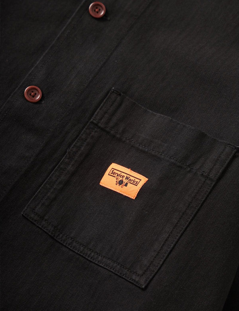 Service Works  Front Of House Herringbone Jacket Black