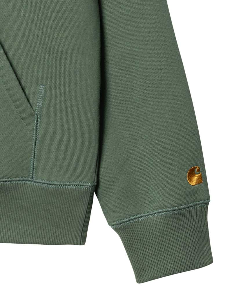 CARHARTT WIP HOODED CHASE SWEAT DUCK GREEN GOLD