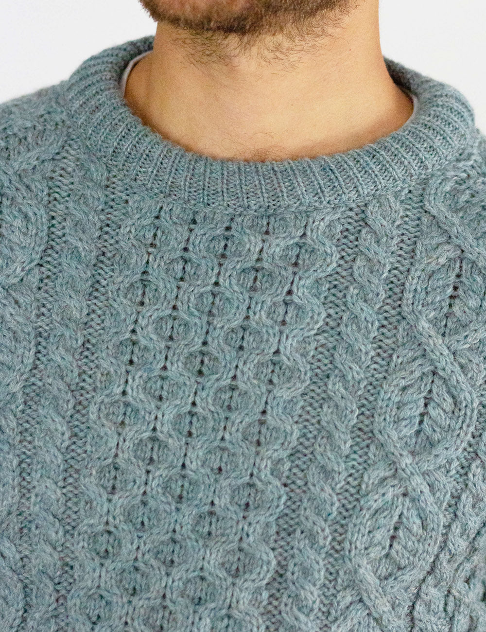 Peregrine Hudson Aran Jumper Seafoam