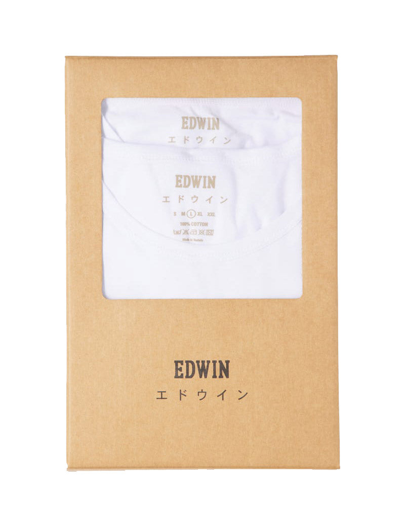 EDWIN DOUBLE PACK SHORT SLEEVE T-SHIRTS WHITE