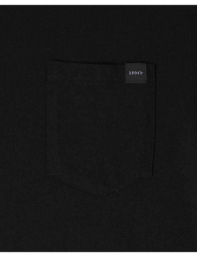 Edwin Cotton Pocket T-Shirt Black