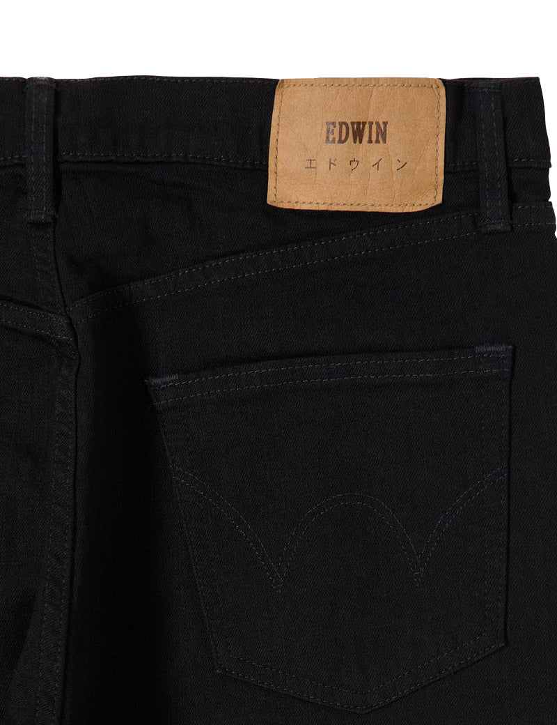 EDWIN SLIM TAPERED KAIHARA DENIM JEANS BLACK BLACK