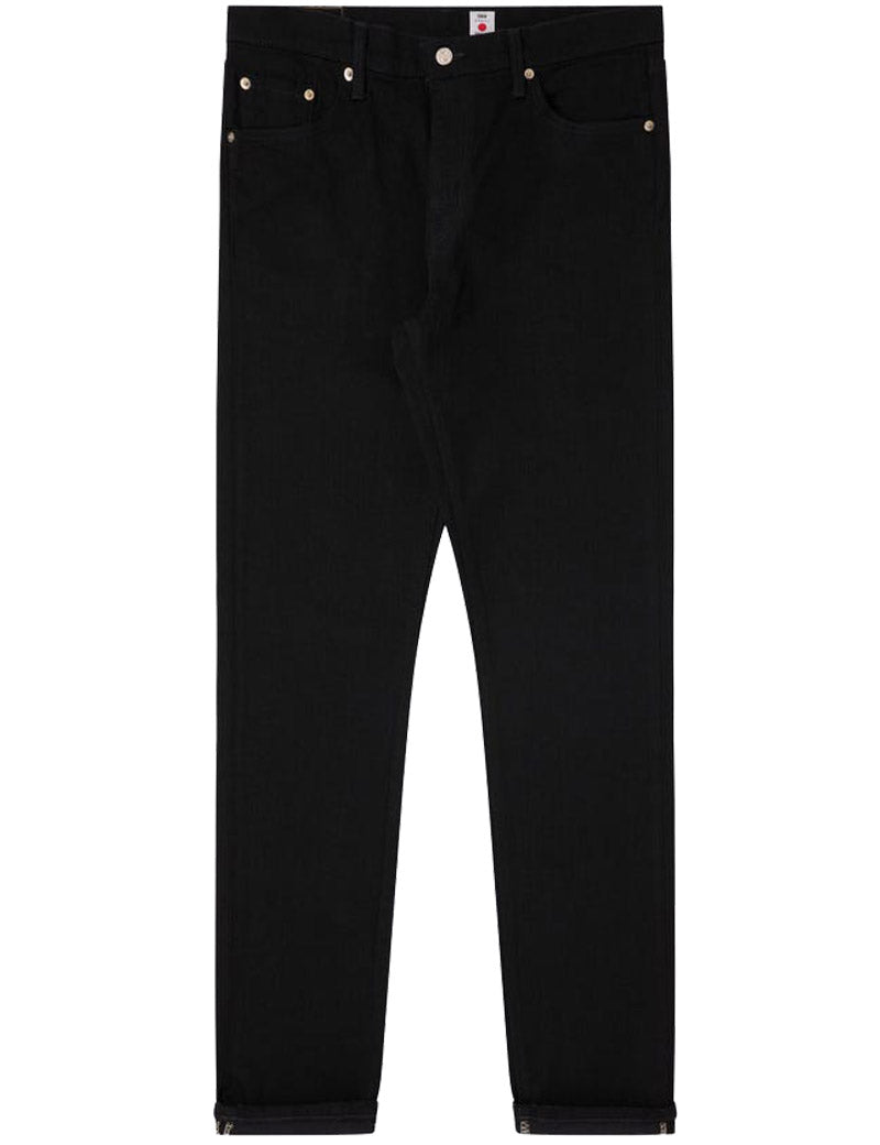 EDWIN SLIM TAPERED KAIHARA DENIM JEANS BLACK BLACK