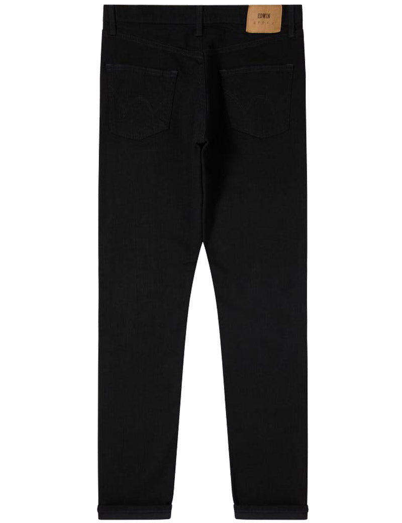 EDWIN SLIM TAPERED KAIHARA DENIM JEANS BLACK BLACK