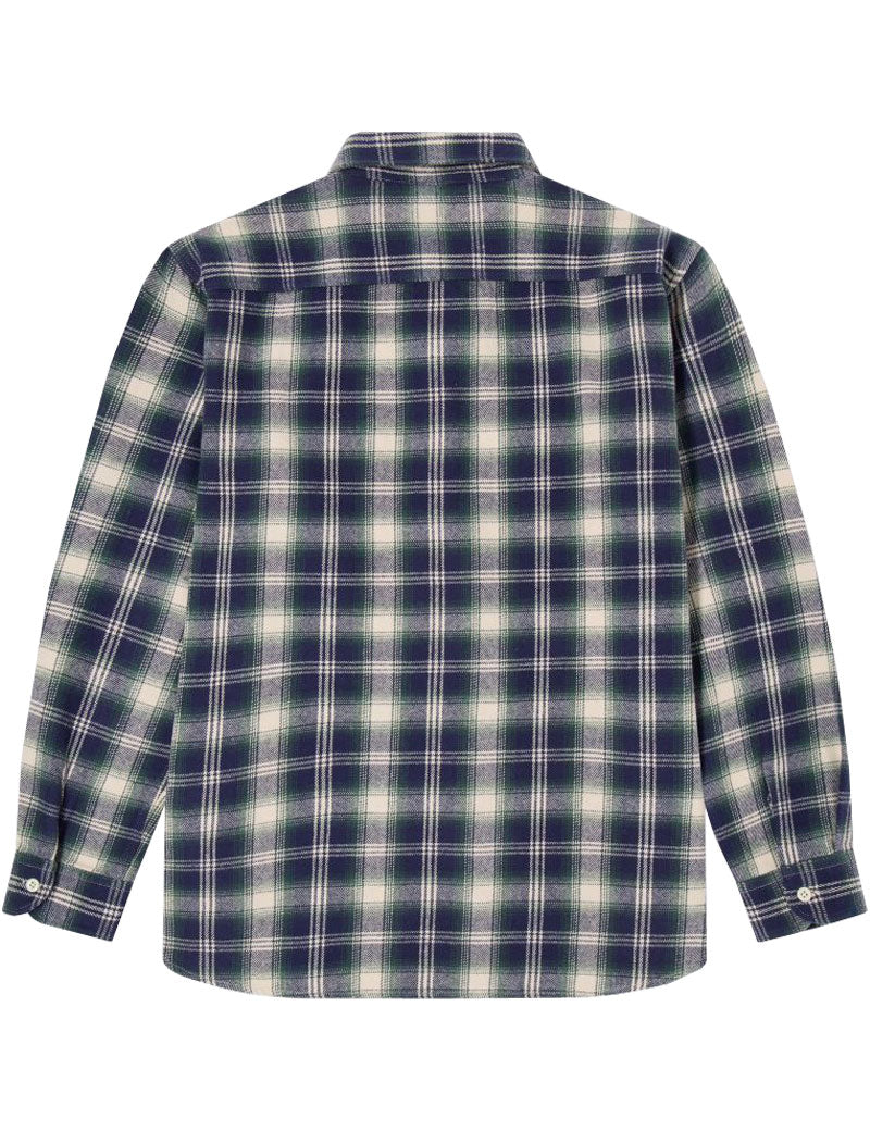 Edwin Work Shirt Long Sleeved Navy Green