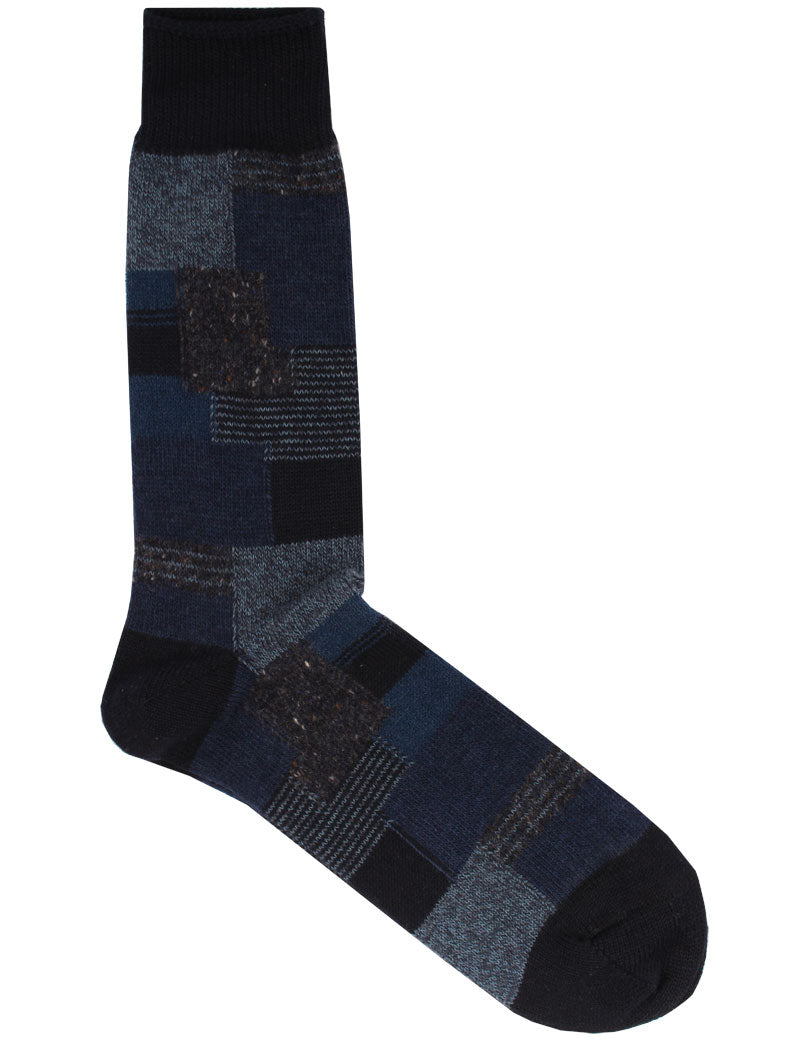 Anonymous Ism Patchwork Crew Socks Navy