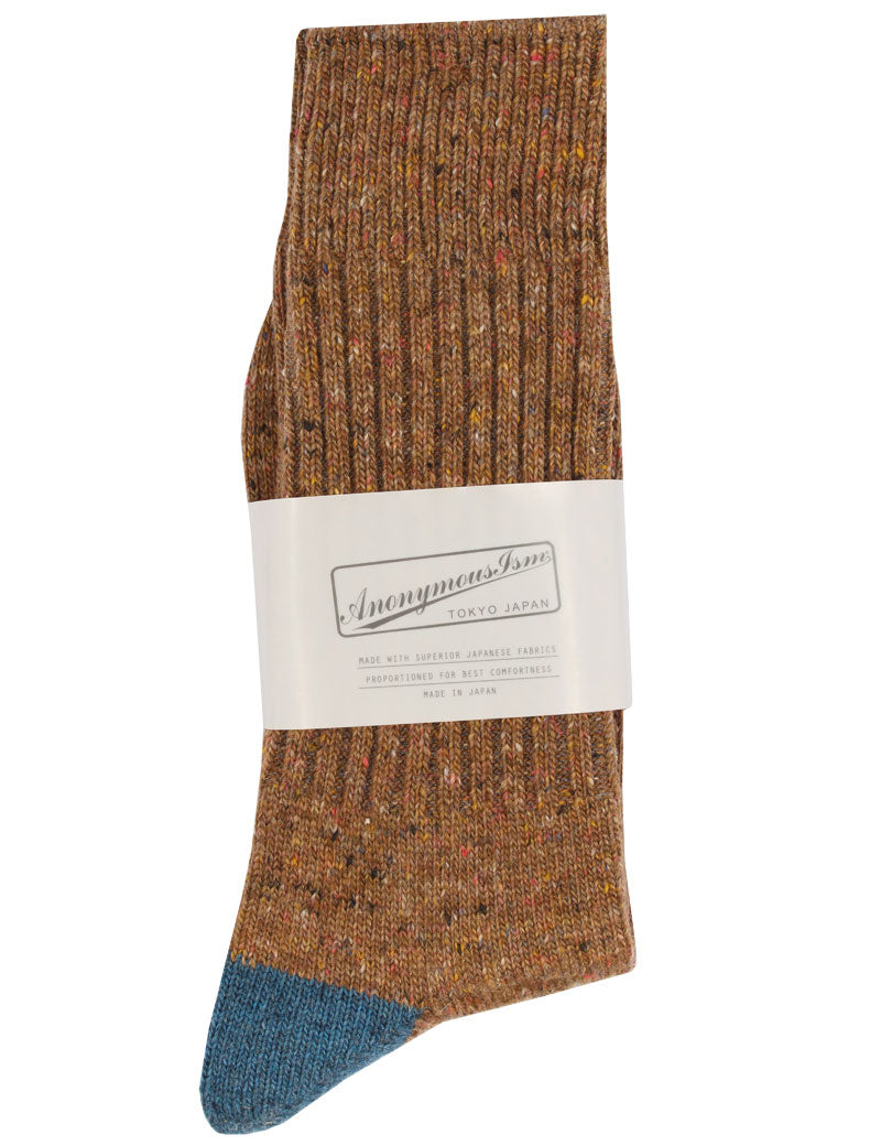 Anonymous Ism Tweed Nep Crew Socks Mustard