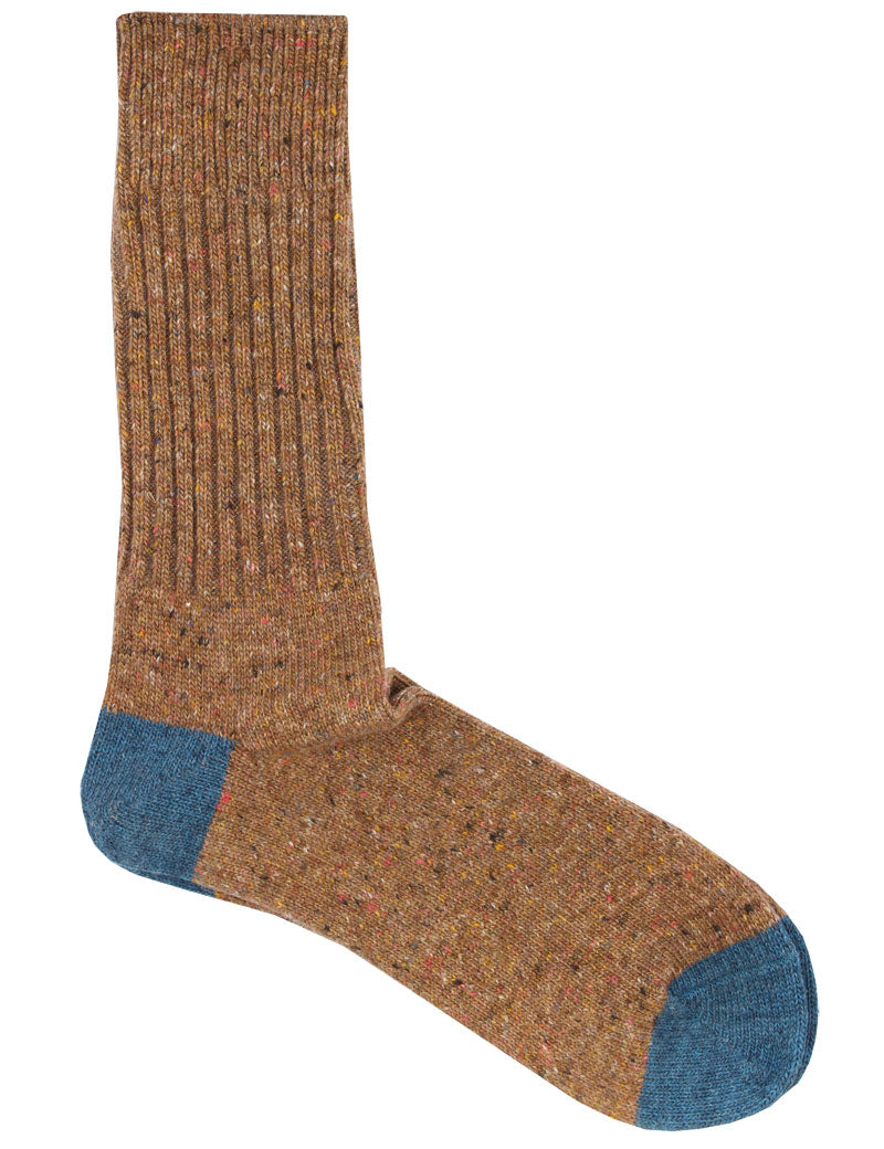 Anonymous Ism Tweed Nep Crew Socks Mustard