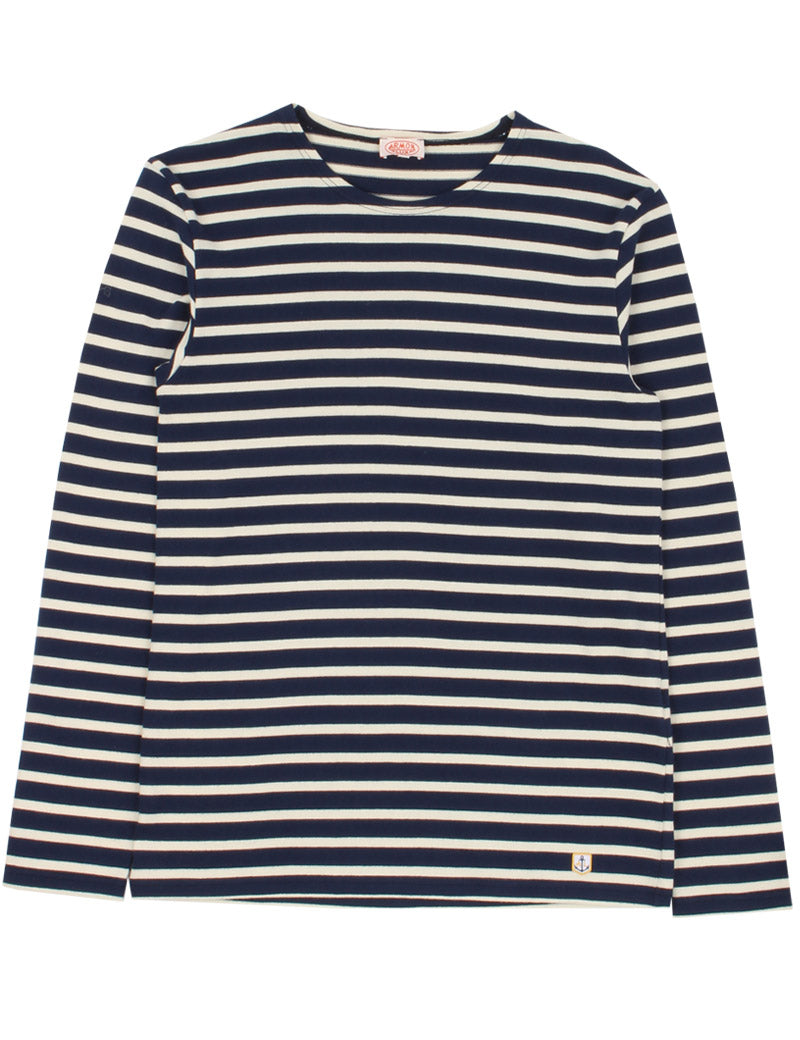 Armor Lux Breton Stripe Long Sleeve T-Shirt Aviso Dark Blue