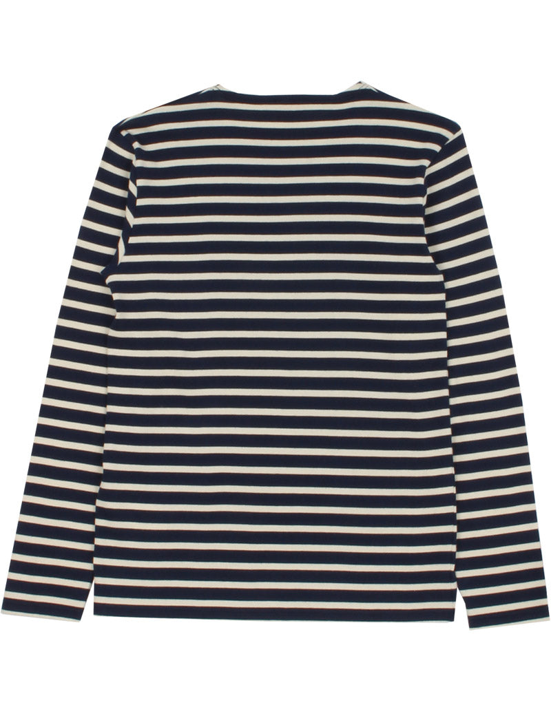 Armor Lux Breton Stripe Long Sleeve T-Shirt Aviso Dark Blue