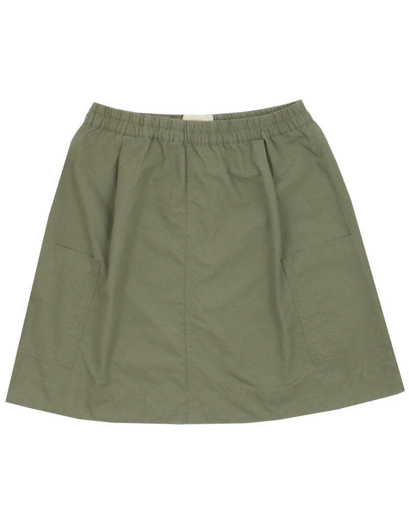 FOLK PATCH POCKET SKIRT OLIVE RIPSTOP