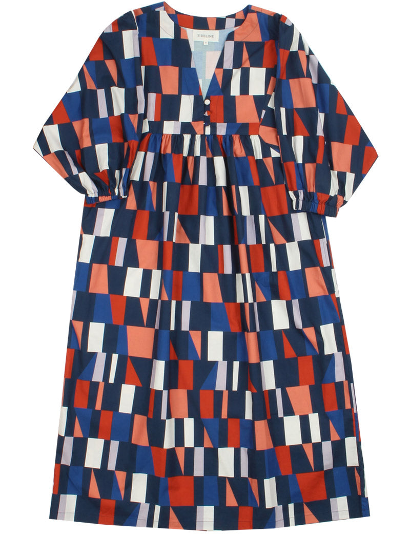 Sideline Aster Dress Navy Print