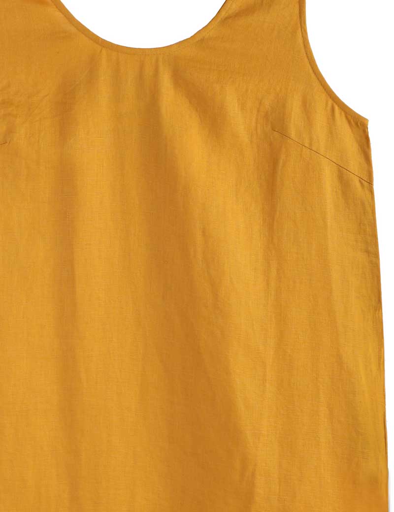 Lf Markey Basic Linen Shift Dress Ochre