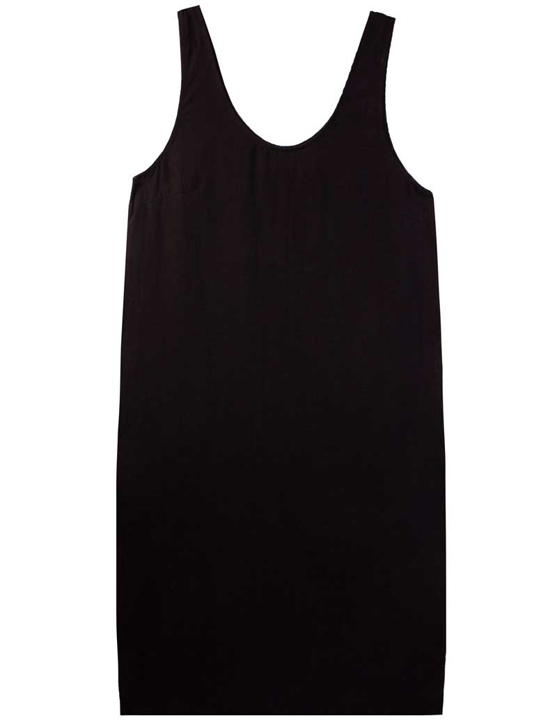 LF MARKEY BASIC LINEN SHIFT DRESS BLACK