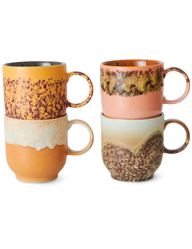 HKliving 70s Ceramics Cafe Mugs Cape Set Of 4