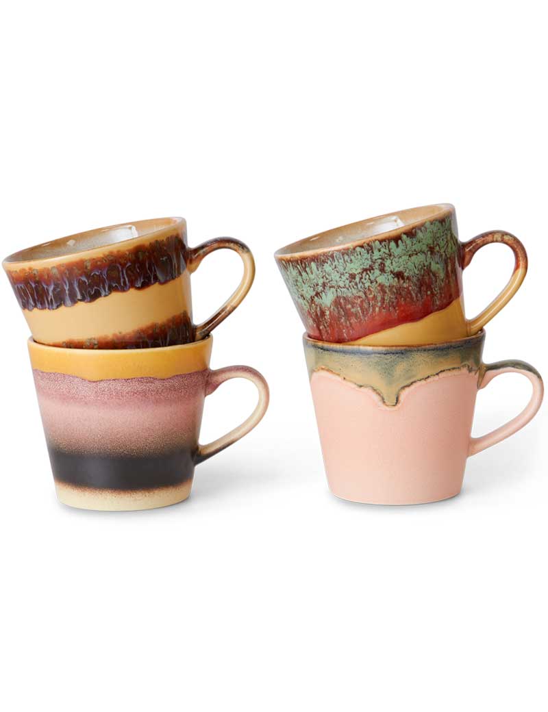 HK Living 70s Ceramics Cappuccino Mugs Vista Set Of 4