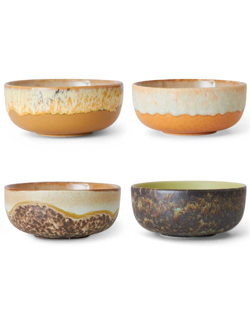 HK Living 70s Ceramics Tapas Bowls Drift Set Of 4