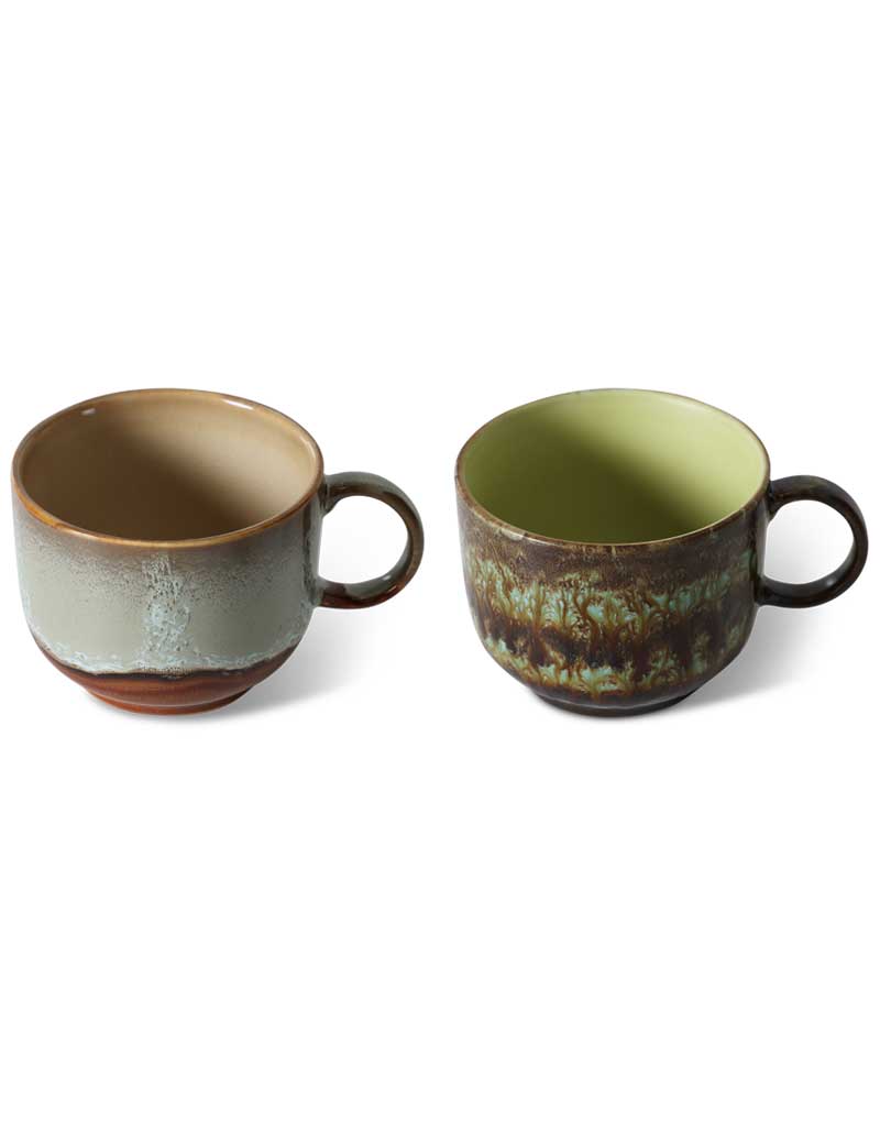 HK Living 70s Ceramics Tea Cups Odyseey Set Of 2