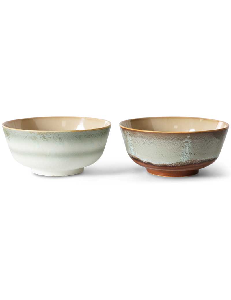 HK Living 70s Ceramics Ramen Bowls Verge Set Of 2