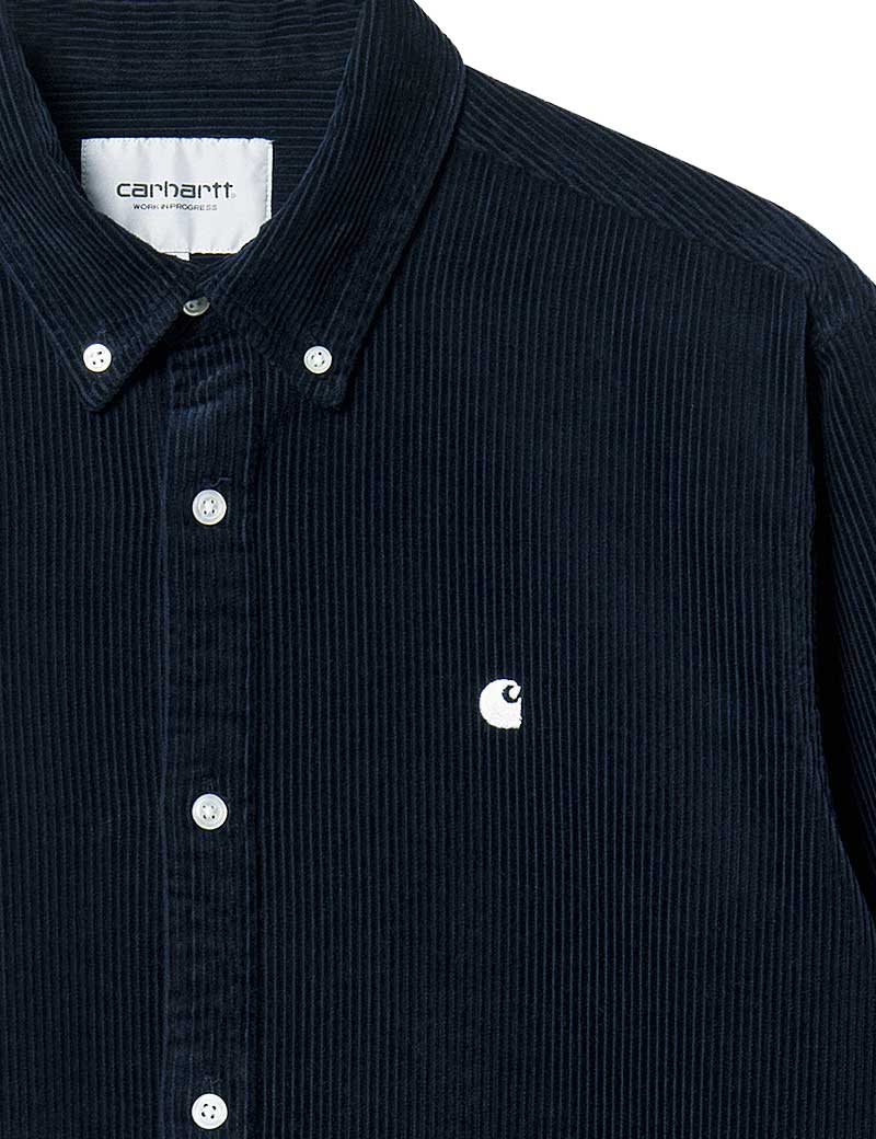 CARHARTT WIP MADISON CORD LONG SLEEVE SHIRT DARK NAVY WAX