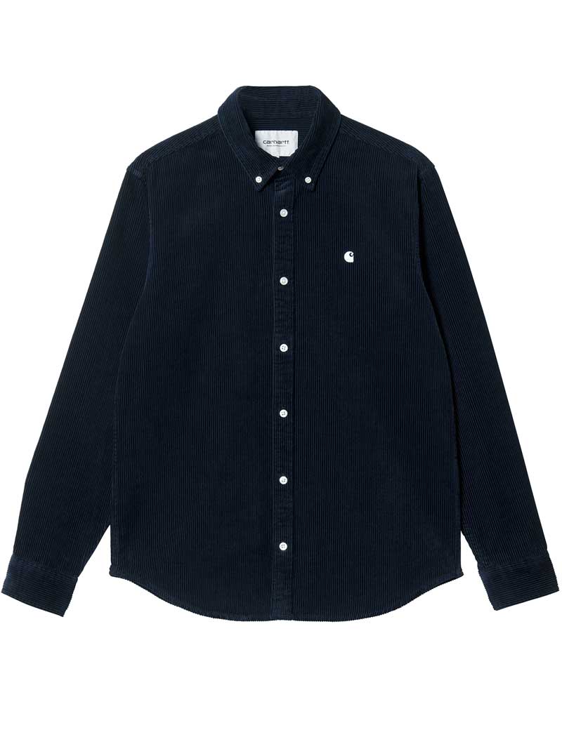 CARHARTT WIP MADISON CORD LONG SLEEVE SHIRT DARK NAVY WAX