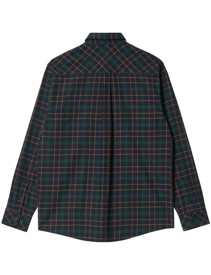 Carhartt Baxter Long Sleeve Check Shirt Dark Navy Grove