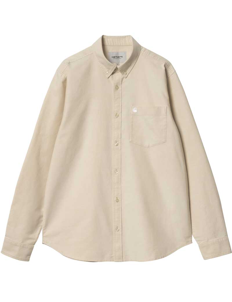 Carhartt Wip C-Logo Long Sleeve Shirt Cornsilk White