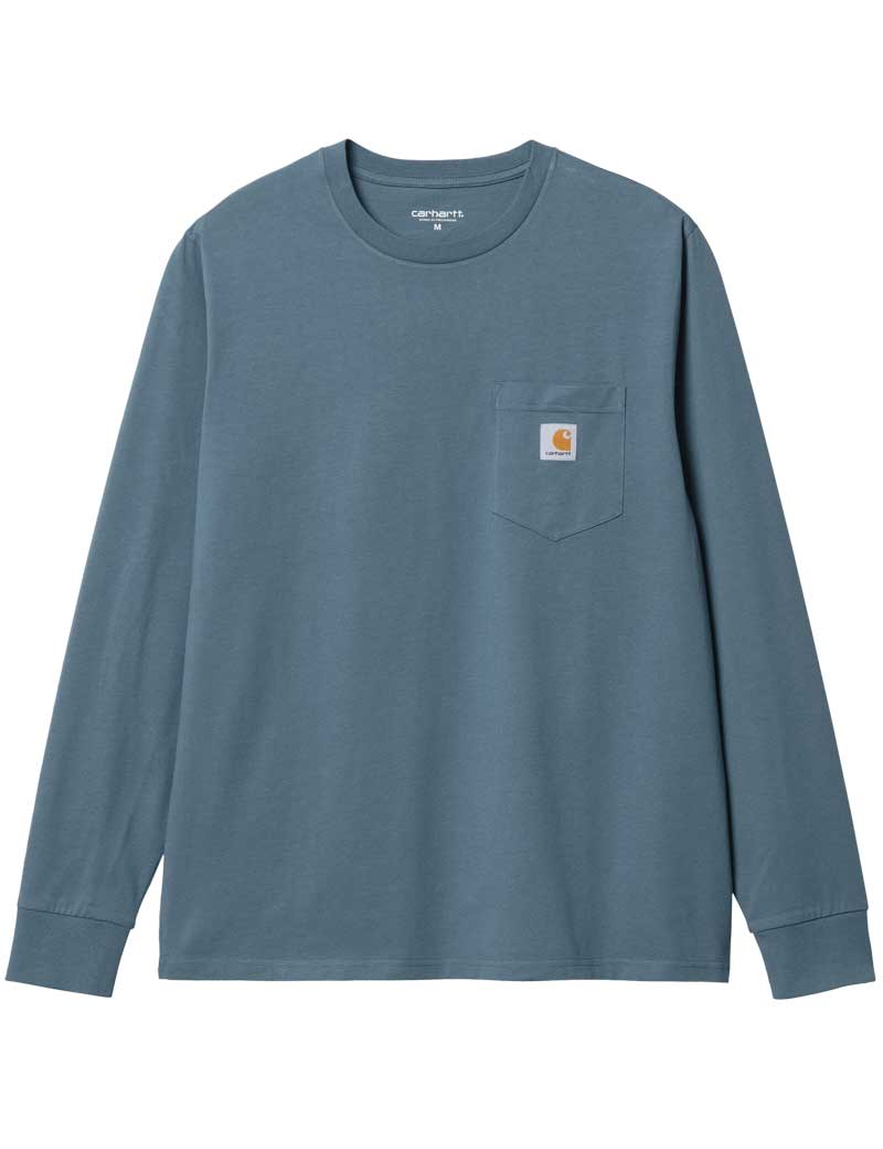 CARHARTT LONG SLEEVE POCKET T-SHIRT STORM BLUE