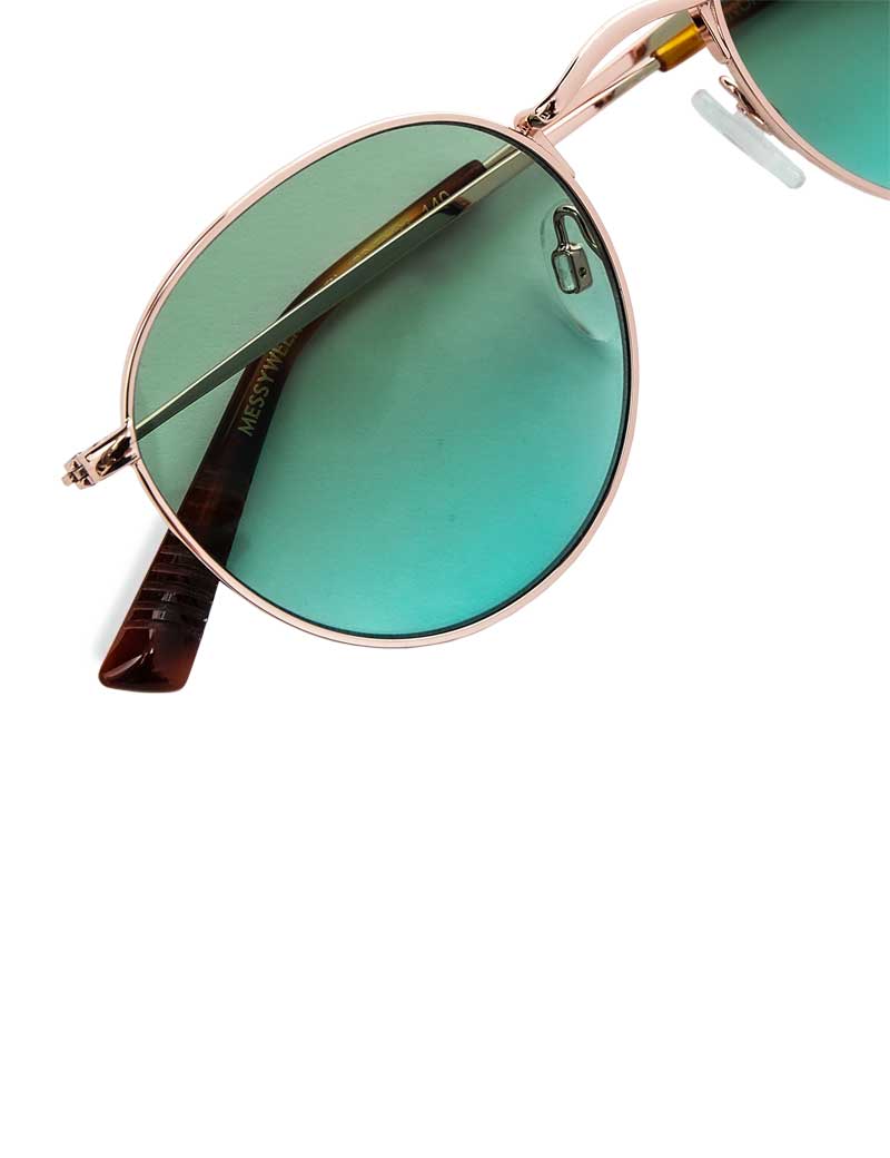 Messy Weekend Lennon Sunglasses Rose Gold Green