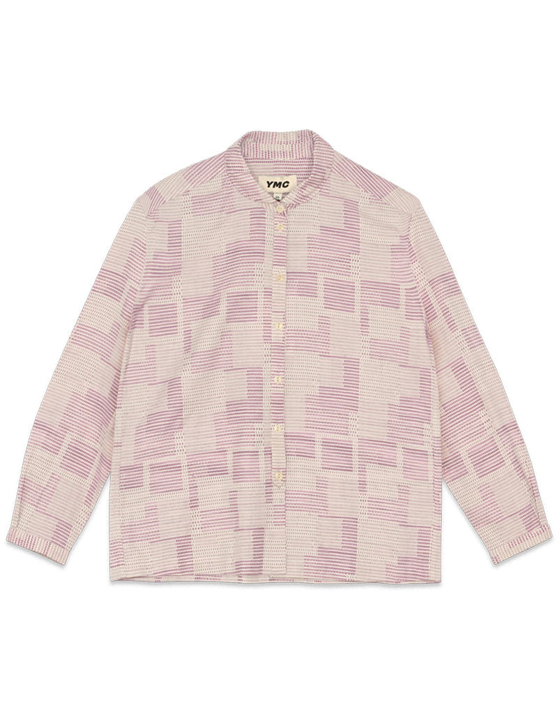 Ymc Marianne Long Sleeved Shirt Ecru Lilac