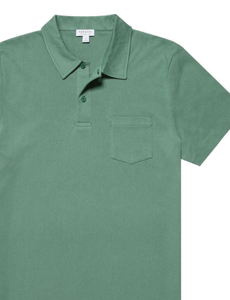 Sunspel Riviera Polo Shirt Thyme