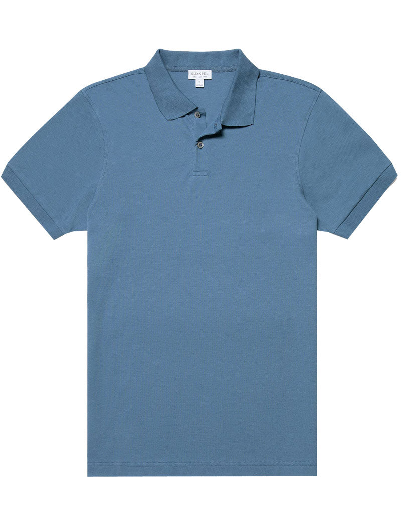 Sunspel Riviera Polo Shirt Bluestone