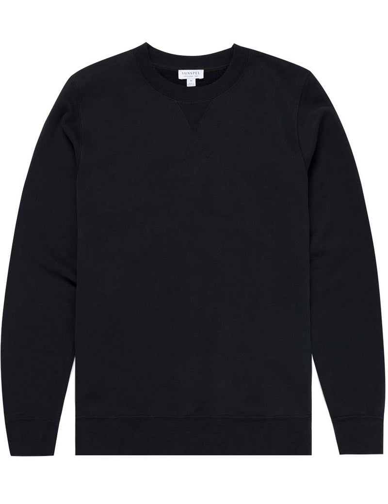 Sunspel Loopback Sweatshirt Black