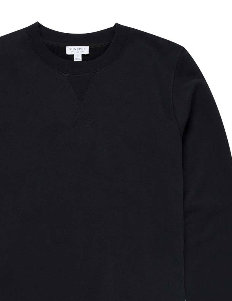 Sunspel Loopback Sweatshirt Black