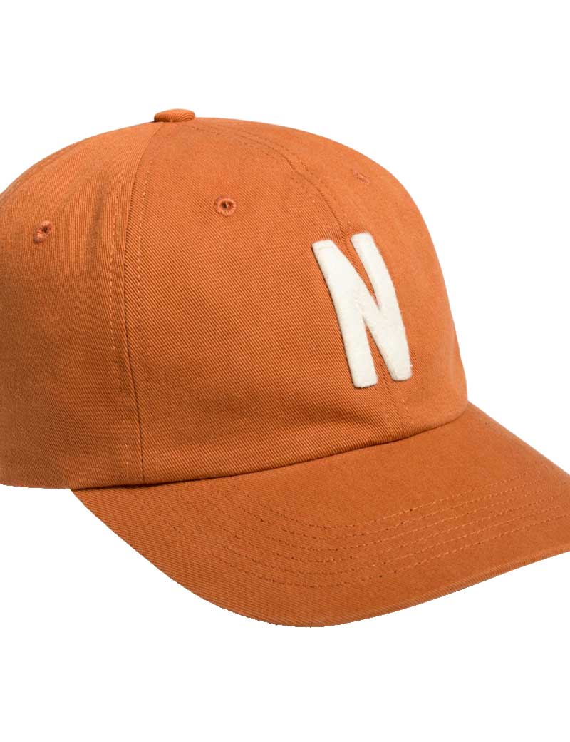 NORSE PROJECTS FELT N TWILL SPORTS CAP BURNT ORANGE