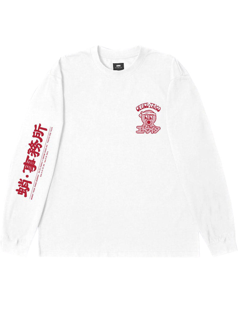 EDWIN OFFICE TAKO LONG SLEEVE T-SHIRT WHITE