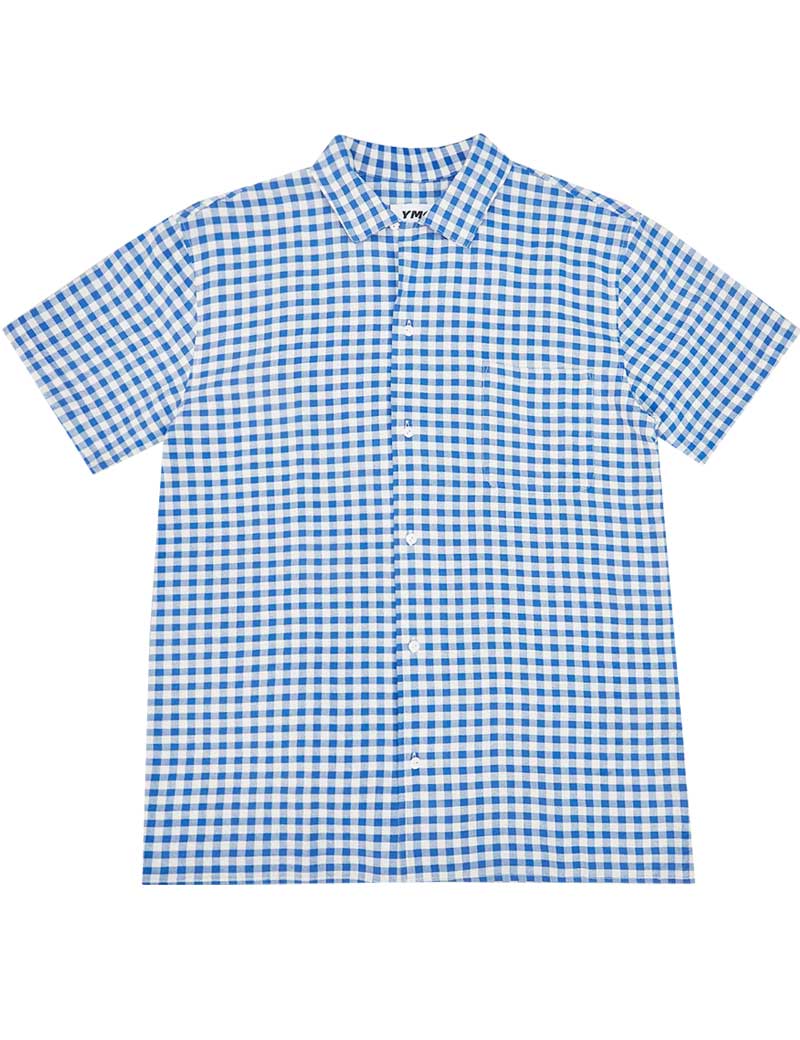 Ymc Malick Gingham Shirt Blue Ecru