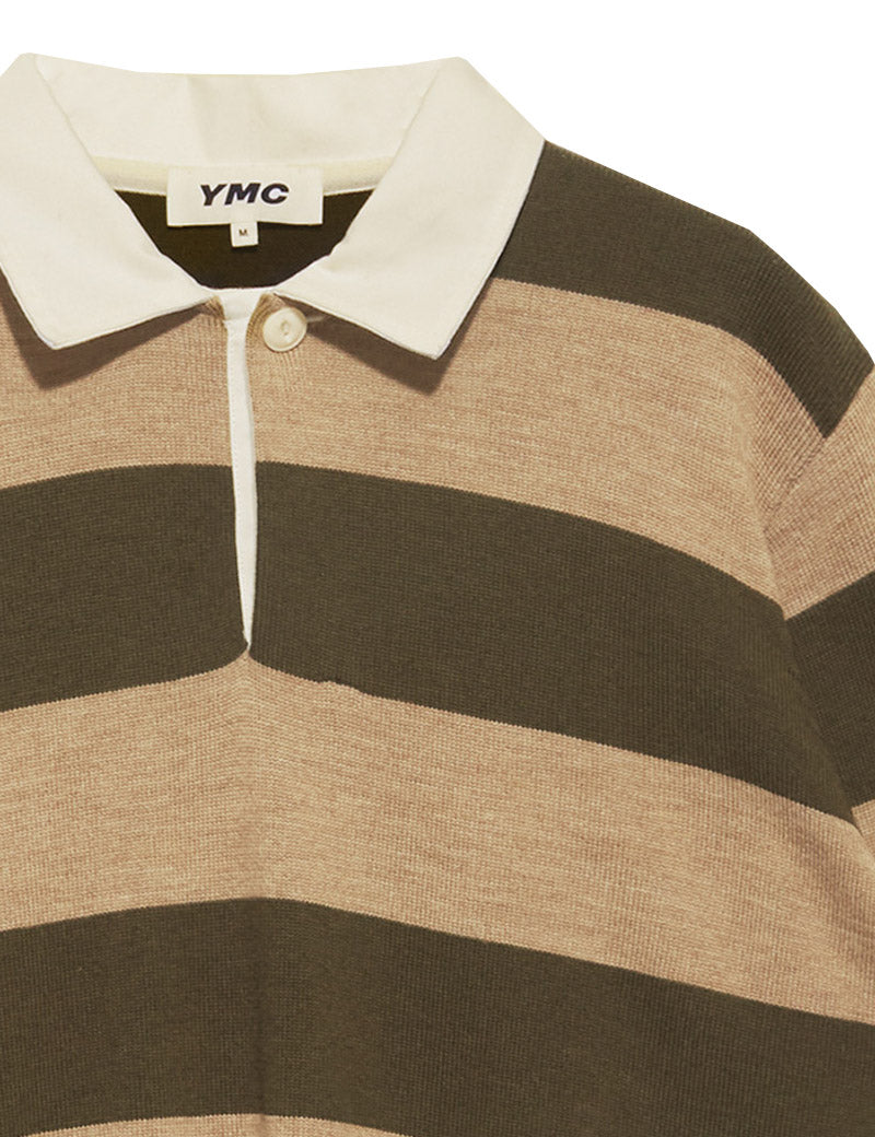 Ymc Jj Rugby Shirt Green Sand