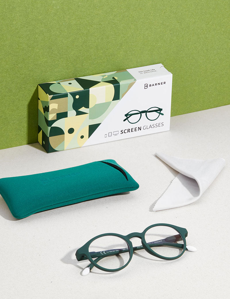 BARNER LE MARAIS BLUE LIGHT READING GLASSES DARK GREEN