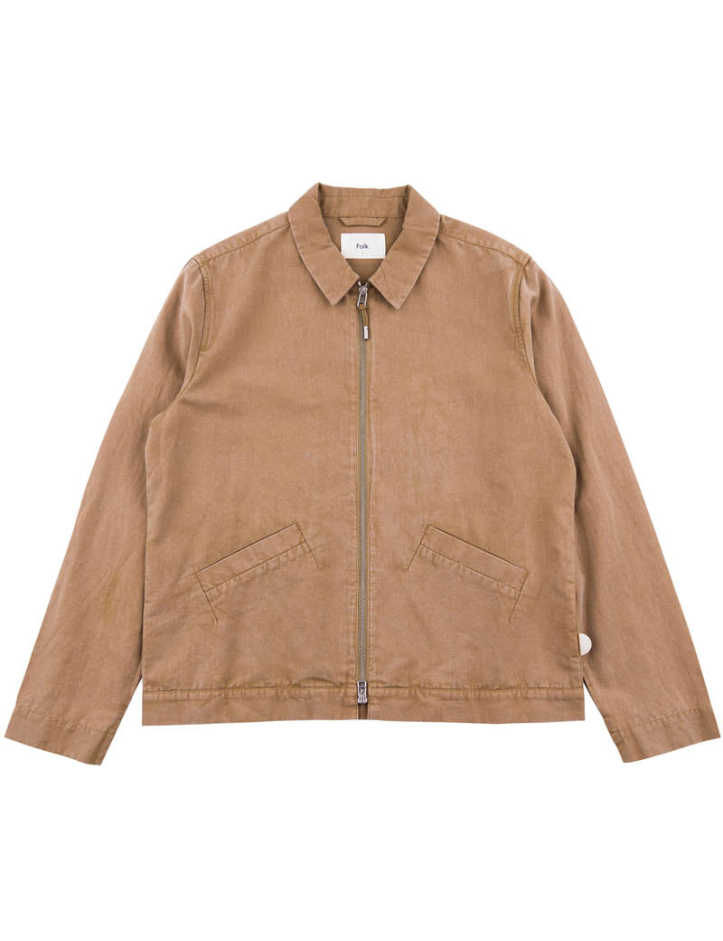 Folk Signal Blouson Jacket Tan Slub