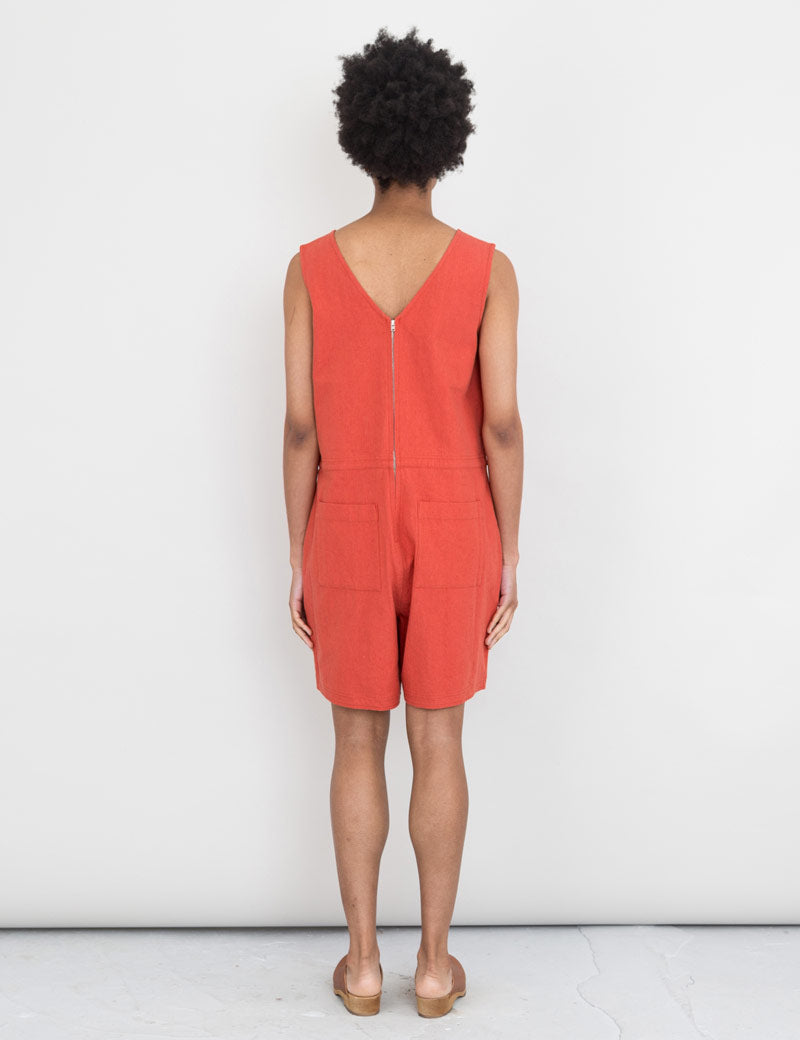 Folk V Romper Minium Twill