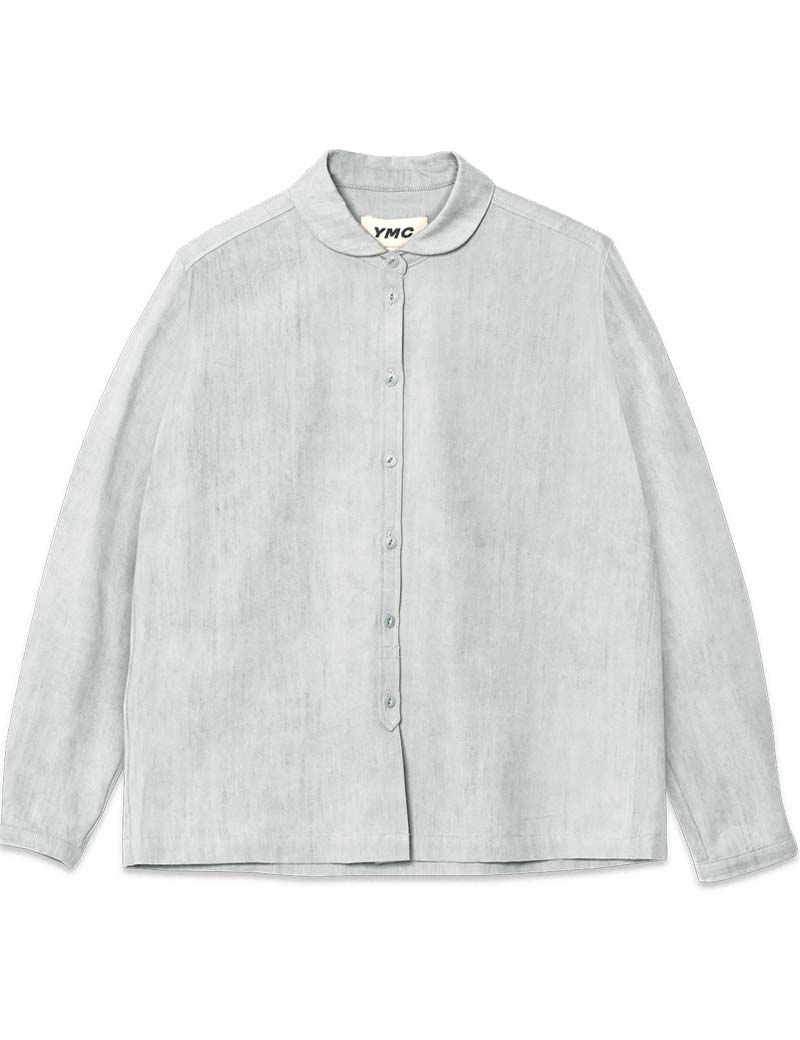 Ymc Marianne Bleached Washed Shirt Blue