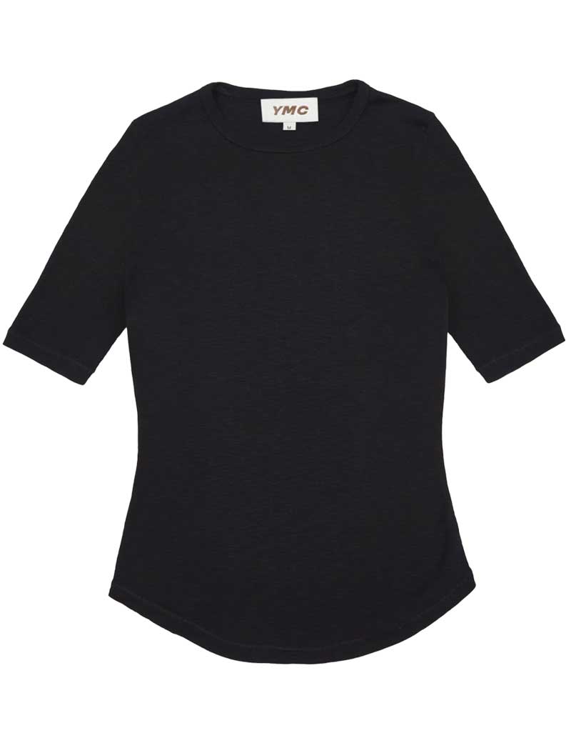 YMC EARTH CHARLOTTE SHORT SLEEVE TOP BLACK